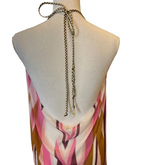 Pool to Party Subtle Luxury Swim Cover Up Dress One Size Halter Neck Low Back - Picture 10 of 13